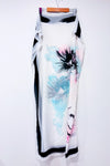 Foulard carré blanc motif visage abstrait seconde main - Autres- La Penderie du Paradis