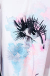 Foulard carré blanc motif visage abstrait seconde main - Autres- La Penderie du Paradis