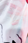 Foulard carré blanc motif visage abstrait seconde main - Autres- La Penderie du Paradis