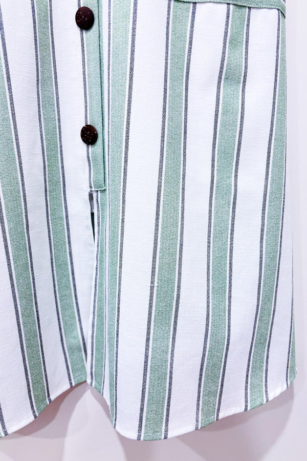 Robe rayée blanche et verte (l)*-Monteau-La Penderie du Paradis 🕊