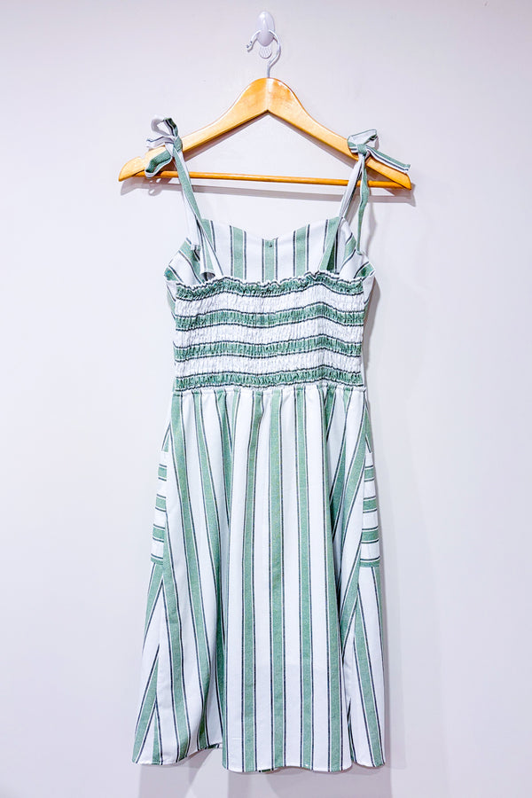 Robe rayée blanche et verte (l)*-Monteau-La Penderie du Paradis 🕊