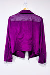 Veste ouverte mauve en suède seconde main - Laura- La Penderie du Paradis