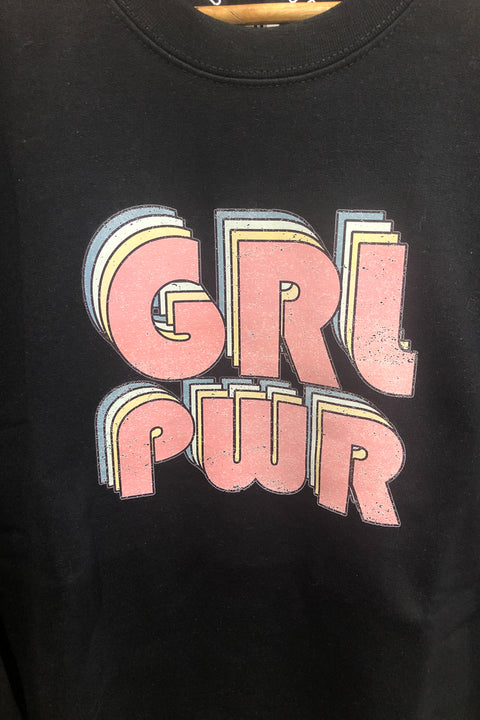 Chandail crewneck oversized ''GRL PWR'' seconde main Girl Gang   
