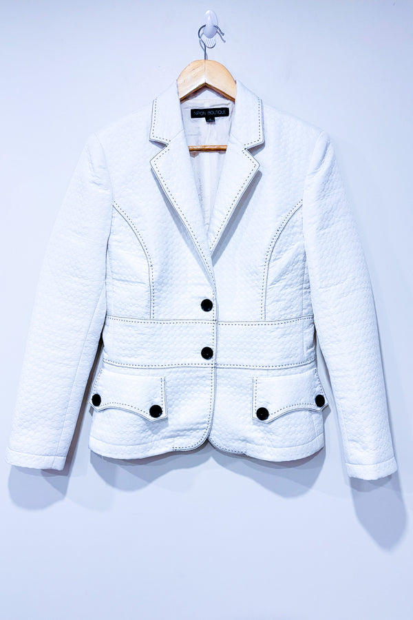 Veston texturé blanc (l)-Nipon Boutique-La Penderie du Paradis 🕊
