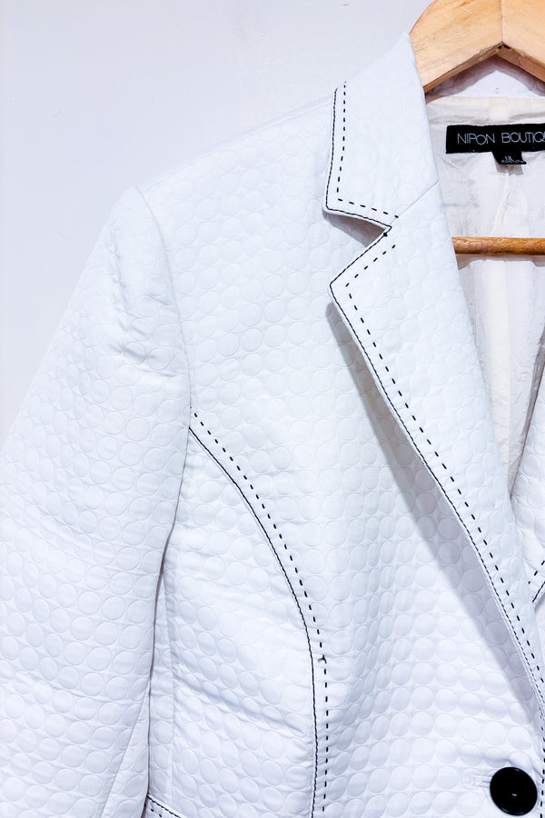 Veston texturé blanc (l)-Nipon Boutique-La Penderie du Paradis 🕊