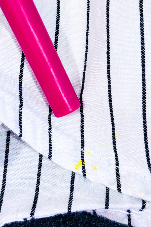 White and black striped shirt
