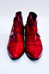 Bottes rouges en cuir vernis (5.5) seconde main - Arabésque- La Penderie du Paradis