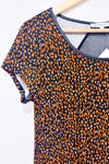 Robe noire avec motifs orangé (xs)-San Francisco-La Penderie du Paradis 🕊