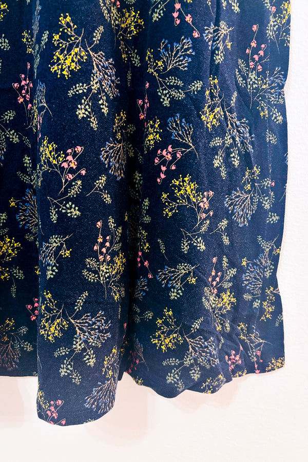 Robe d'été fluide fleurie marine seconde main - George- La Penderie du Paradis