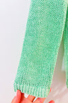 Chandail en maille vert menthe ouvert au dos seconde main - Club Monaco- La Penderie du Paradis