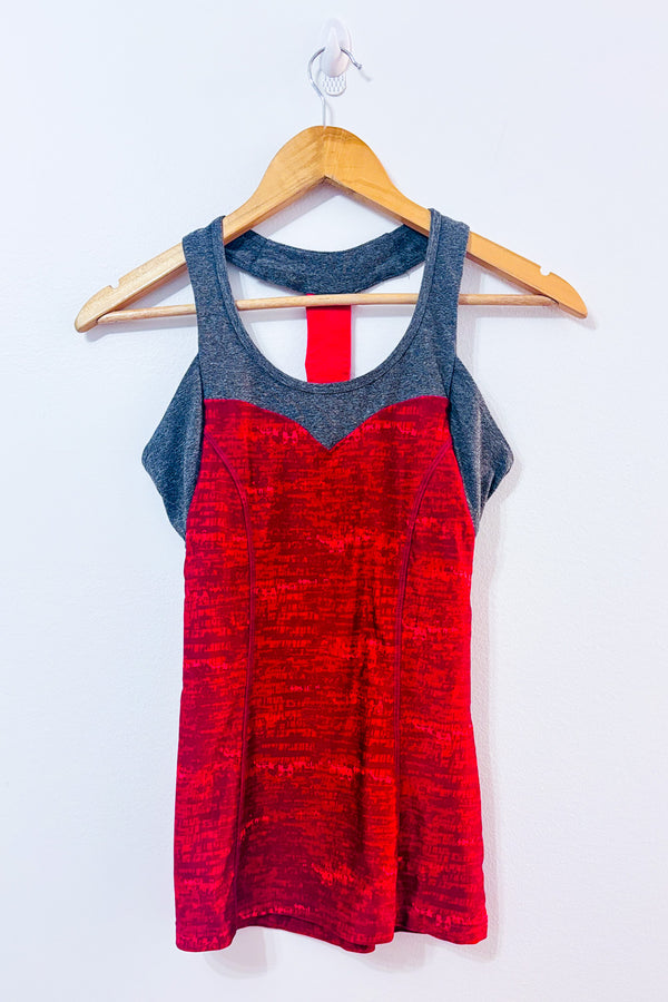 Camisole de sport rouge et grise avec top intégré seconde main - Mondetta- La Penderie du Paradis