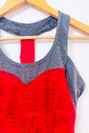 Camisole de sport rouge et grise avec top intégré seconde main - Mondetta- La Penderie du Paradis