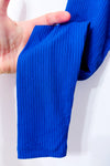 Chandail côtelé bleu indigo à ouverture goutte seconde main - Suzy Shier- La Penderie du Paradis
