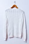 Tricot blanc torsadé en coton* seconde main - Ralph Lauren- La Penderie du Paradis