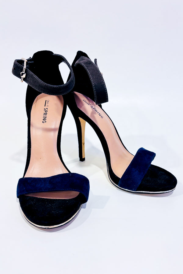 Sandales noires et bleues en suède (6.5)-Call It Spring-La Penderie du Paradis 🕊