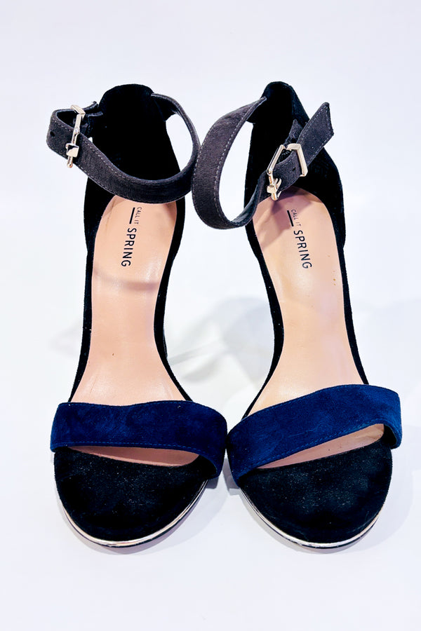 Sandales noires et bleues en suède (6.5)-Call It Spring-La Penderie du Paradis 🕊