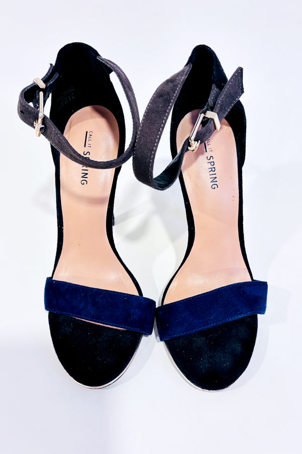 Sandales noires et bleues en suède (6.5)-Call It Spring-La Penderie du Paradis 🕊
