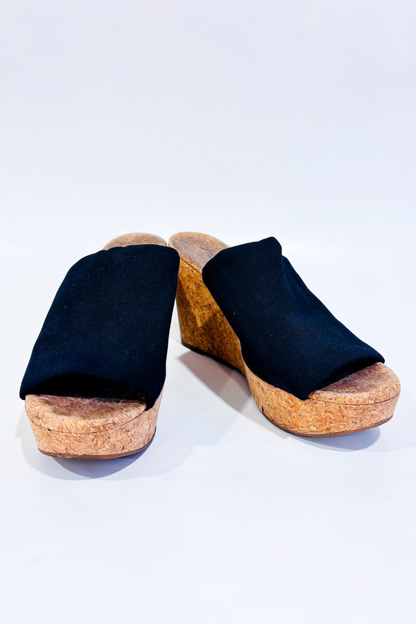 Sandales noires talon compensé (8.5)-Lucky Brand-La Penderie du Paradis 🕊