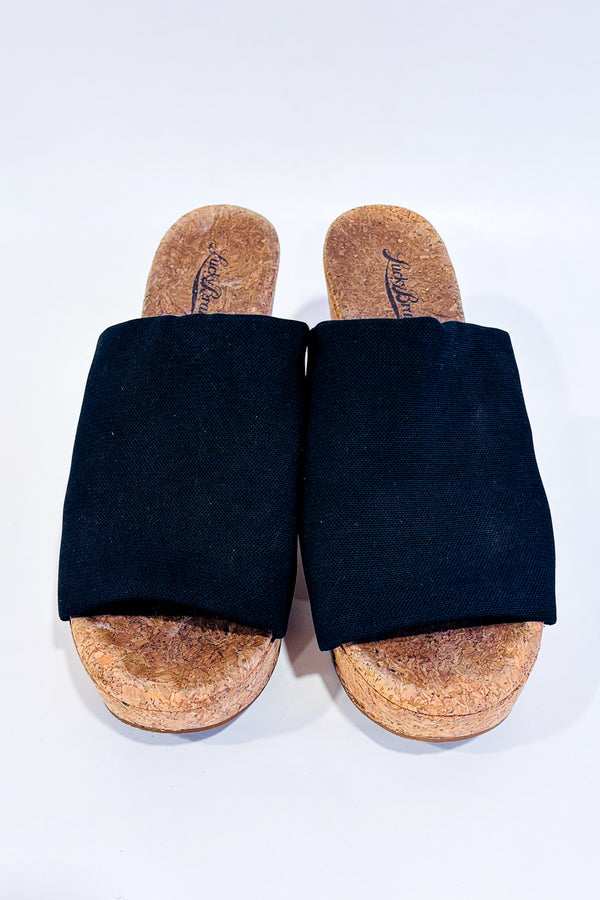 Sandales noires talon compensé (8.5)-Lucky Brand-La Penderie du Paradis 🕊