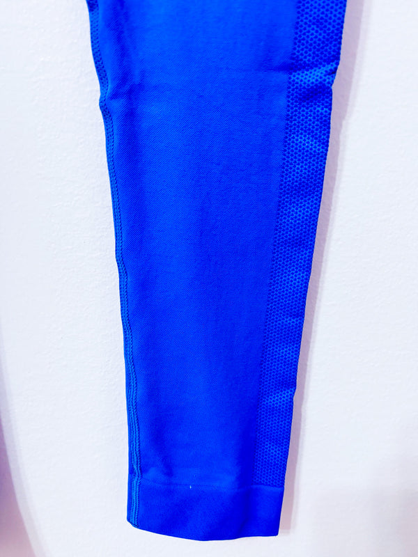 Legging bleu-mauve à taille côtelée seconde main - Autres- La Penderie du Paradis