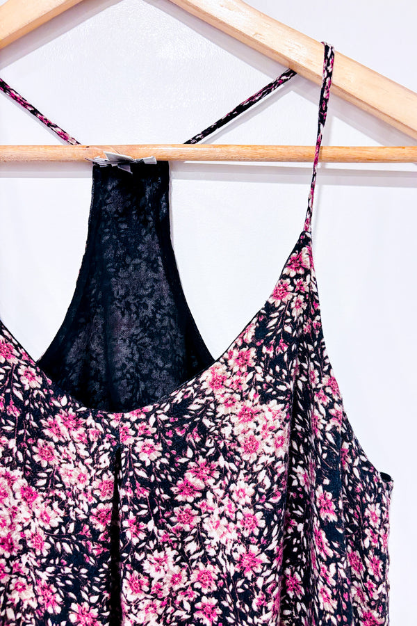 Camisole fleurie noire et mauve (s)-Dynamite-La Penderie du Paradis 🕊