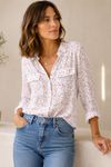 Blouse blanche à pois seconde main - Camber & Grace- La Penderie du Paradis