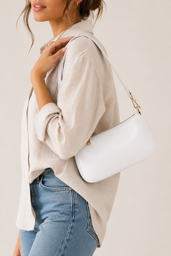 White shoulder bag