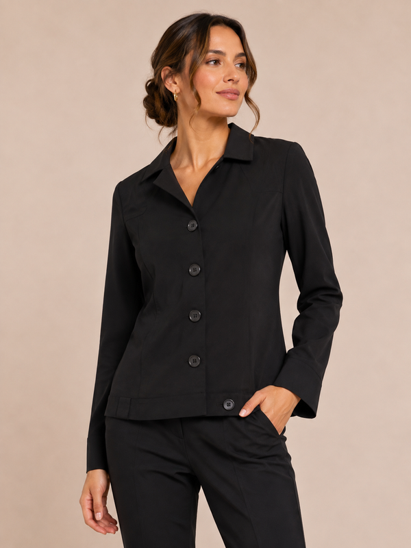 Veston léger noir boutonné seconde main - Collection Rio- La Penderie du Paradis