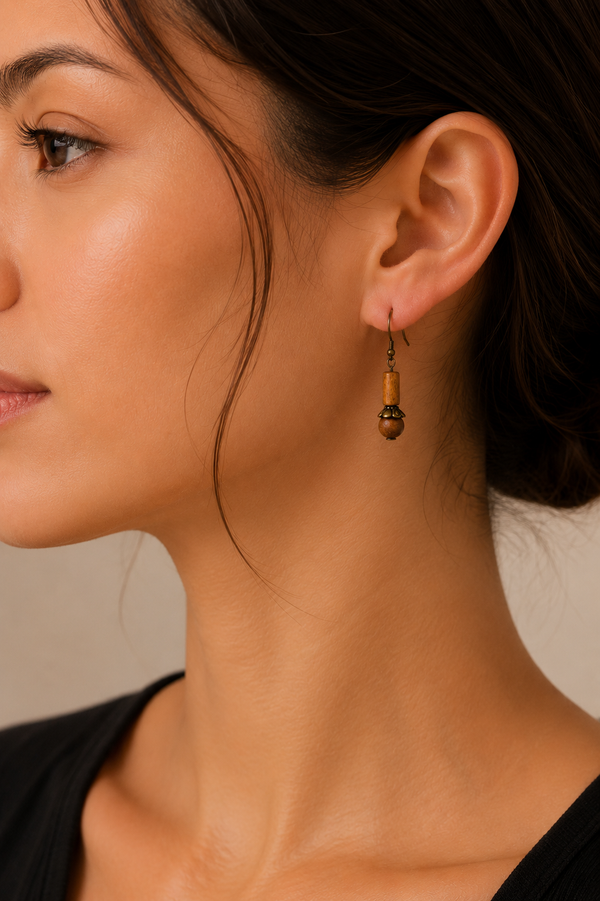 Boucles d'oreilles pendantes en bois* seconde main - Autres- La Penderie du Paradis