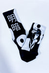 White and black anime pattern stockings (s/m)