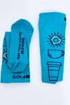 Chaussettes performance turquoise à motif café seconde main - Figs- La Penderie du Paradis