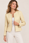 Veston structuré crème et jaune à motif géométrique* seconde main - Patrizia Pepe- La Penderie du Paradis
