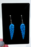 Boucles d'oreilles pendentif plume bleue seconde main Autres 