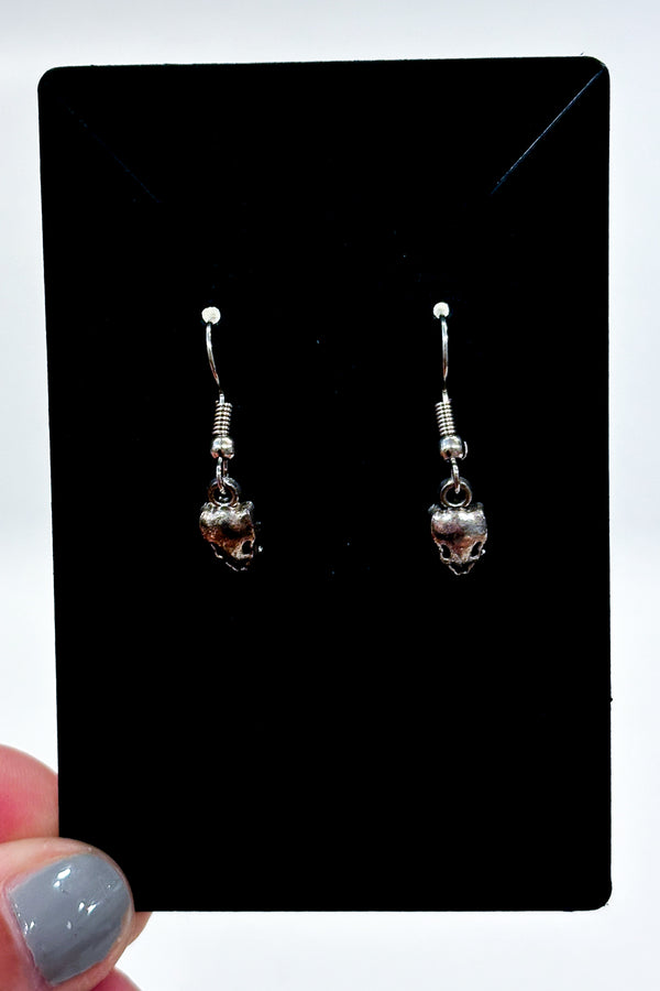 Boucles d'oreilles pendentif squelette animal argent seconde main Autres 