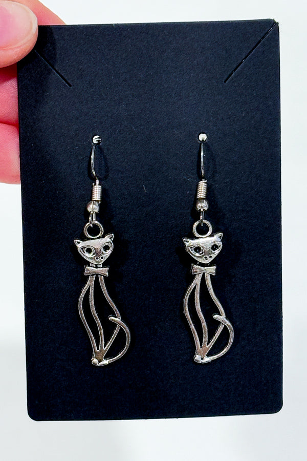 Boucles d'oreilles pendentif chat-Autres-La Penderie du Paradis 🕊