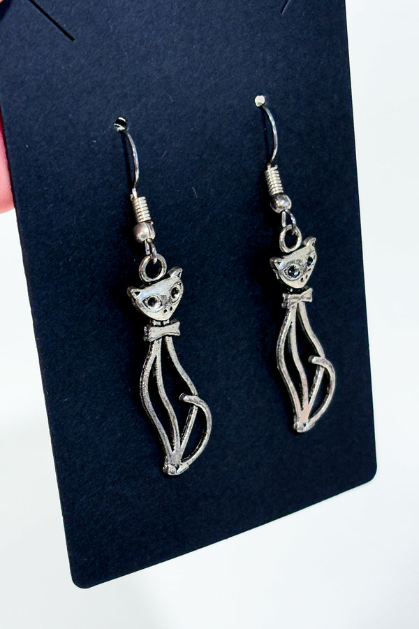 Boucles d'oreilles pendentif chat-Autres-La Penderie du Paradis 🕊