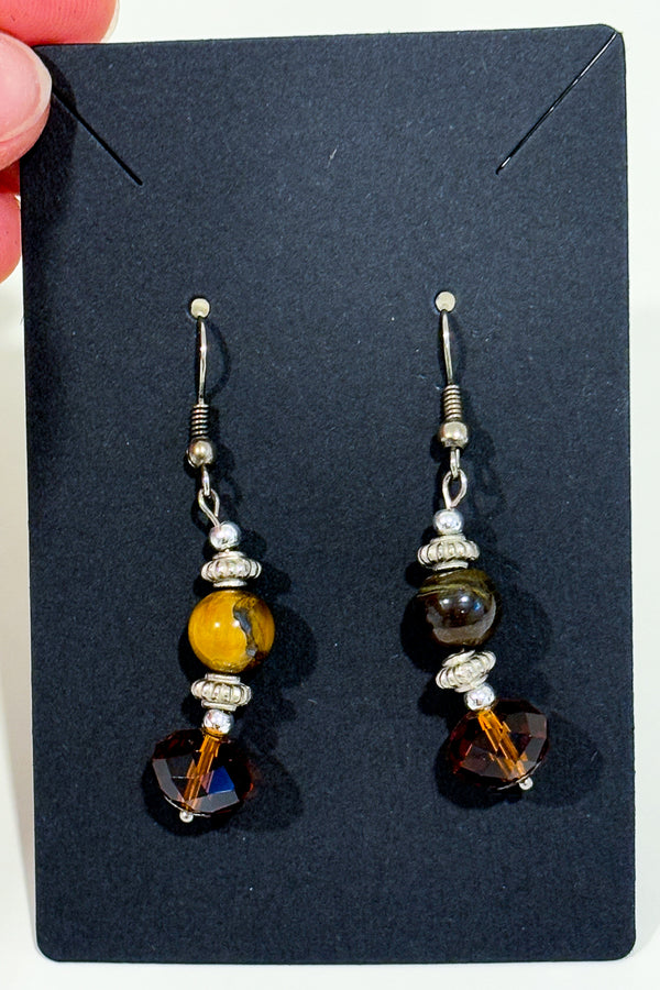 Boucles d'oreilles pierres orangé-Autres-La Penderie du Paradis 🕊