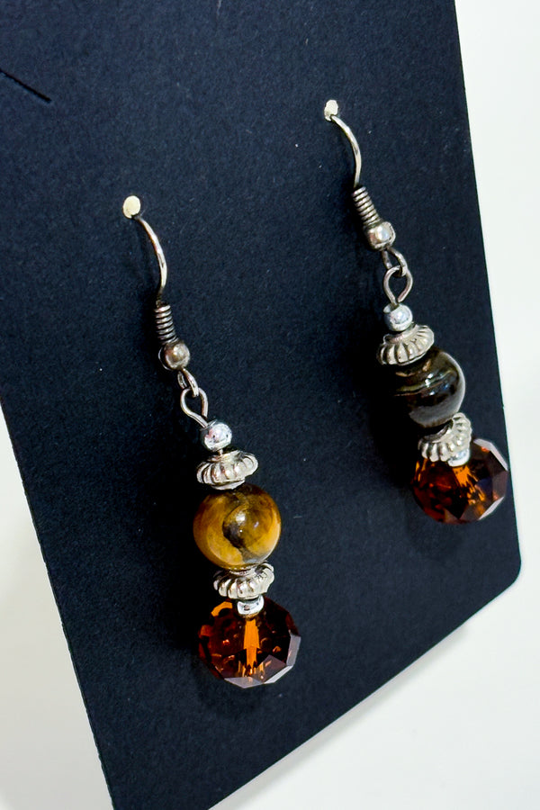 Boucles d'oreilles pierres orangé-Autres-La Penderie du Paradis 🕊