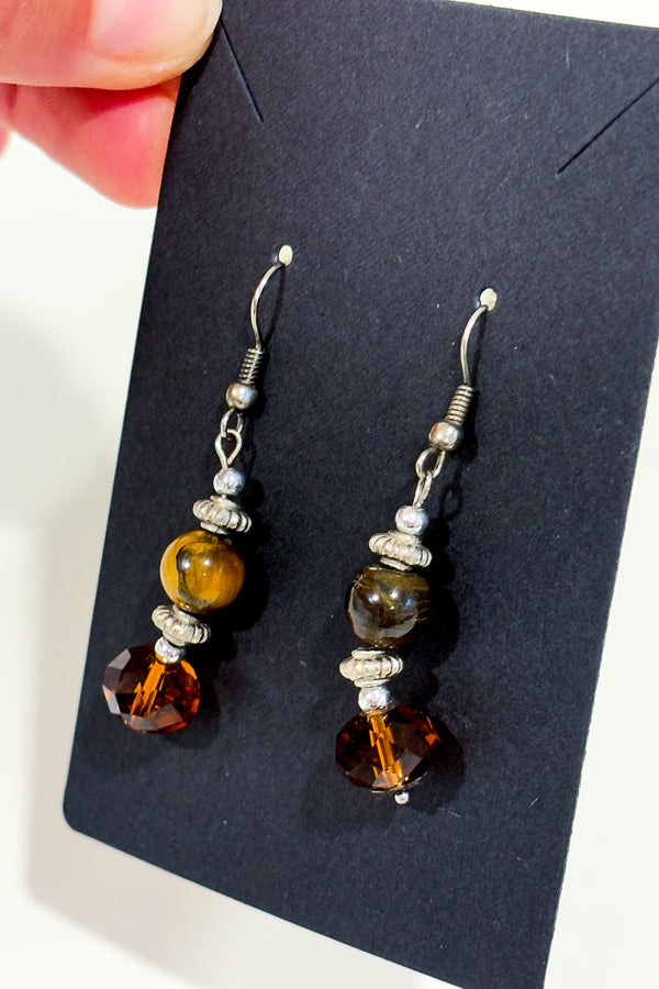 Boucles d'oreilles pierres orangé-Autres-La Penderie du Paradis 🕊