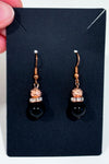 Boucles d'oreilles pendentif bille noire et doré-Autres-La Penderie du Paradis 🕊