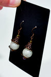 Boucles d'oreilles pendantes style vintage à perle blanche* seconde main - Autres- La Penderie du Paradis