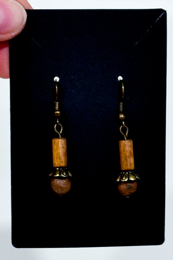 Boucles d'oreilles pendantes en bois* seconde main - Autres- La Penderie du Paradis