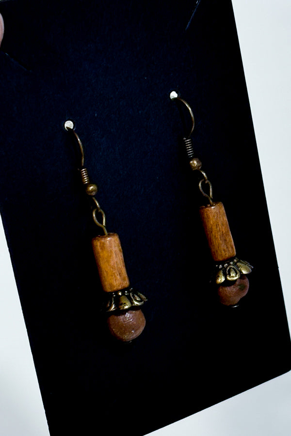Boucles d'oreilles pendantes en bois* seconde main - Autres- La Penderie du Paradis