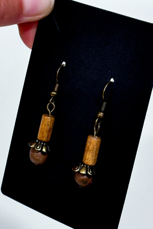 Boucles d'oreilles pendantes en bois* seconde main - Autres- La Penderie du Paradis