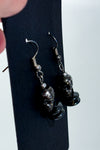 Boucles d’oreilles pendantes tête de mort argent et noir* seconde main - Autres- La Penderie du Paradis
