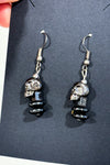 Boucles d’oreilles pendantes tête de mort argent et noir* seconde main - Autres- La Penderie du Paradis