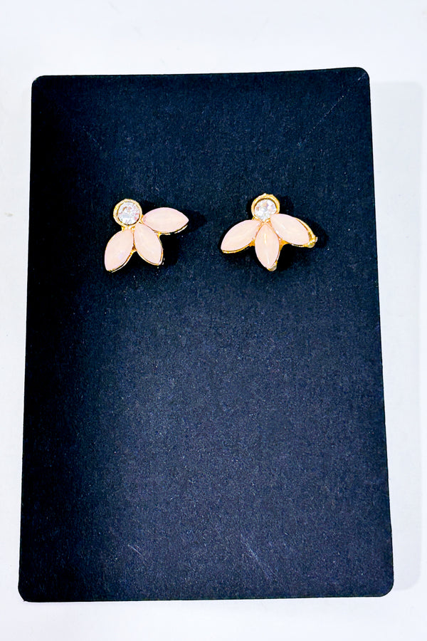 Boucles d'oreilles demie-fleur rose-Autres-La Penderie du Paradis 🕊