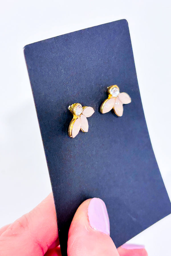 Boucles d'oreilles demie-fleur rose-Autres-La Penderie du Paradis 🕊