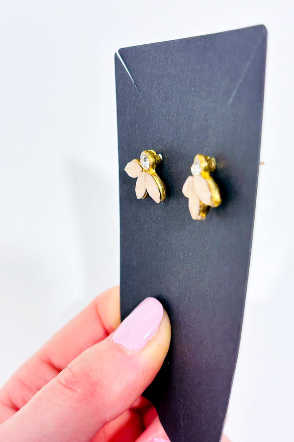 Boucles d'oreilles demie-fleur rose-Autres-La Penderie du Paradis 🕊
