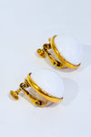 Boucles d'oreilles à clip blanches et or-Autres-La Penderie du Paradis 🕊